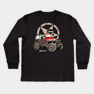 Jeep CJ-7 JEEP White Star Kids Long Sleeve T-Shirt